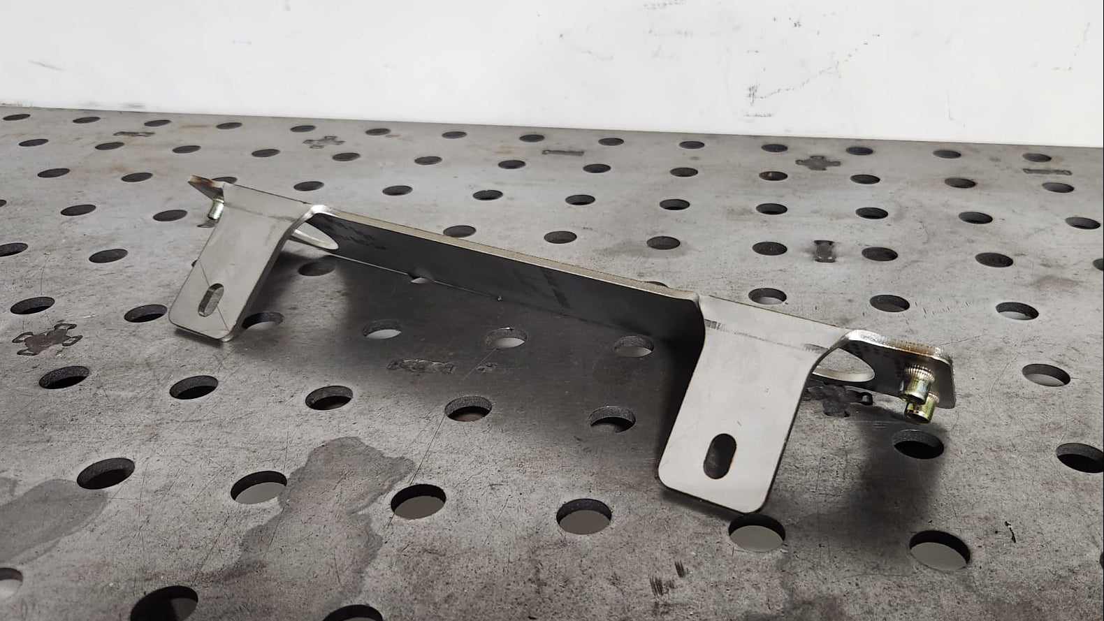 260Z Koyorad oil cooler mount stainless bracket on welding table