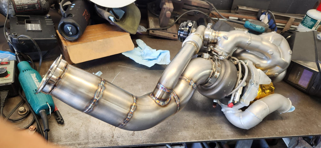 Wastegate and turbo inlet piping detail with boost control solenoid