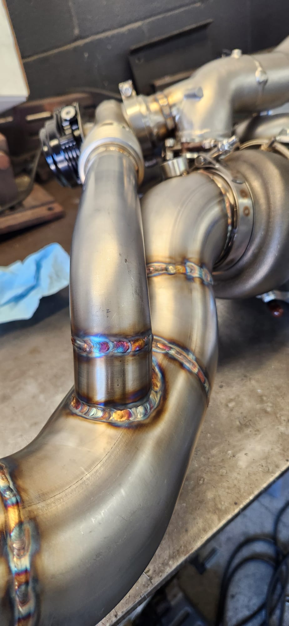 Custom stainless exhaust fabrication detail photo 16