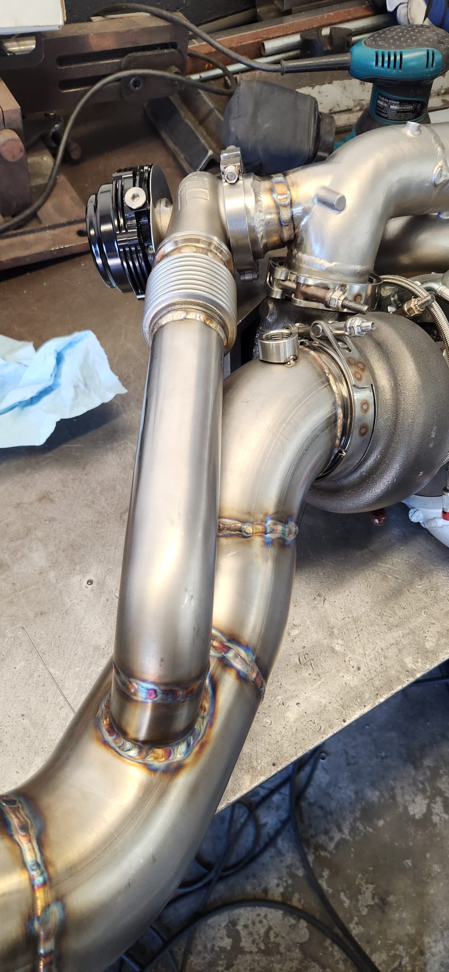 Custom stainless exhaust fabrication detail photo 18