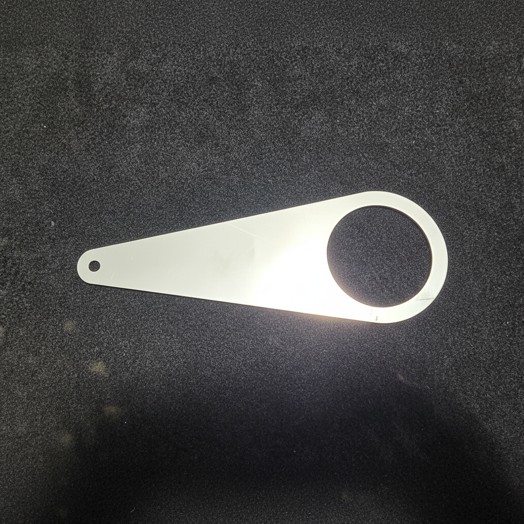 Stainless steel teardrop cup holder bracket for 280Z on black felt
