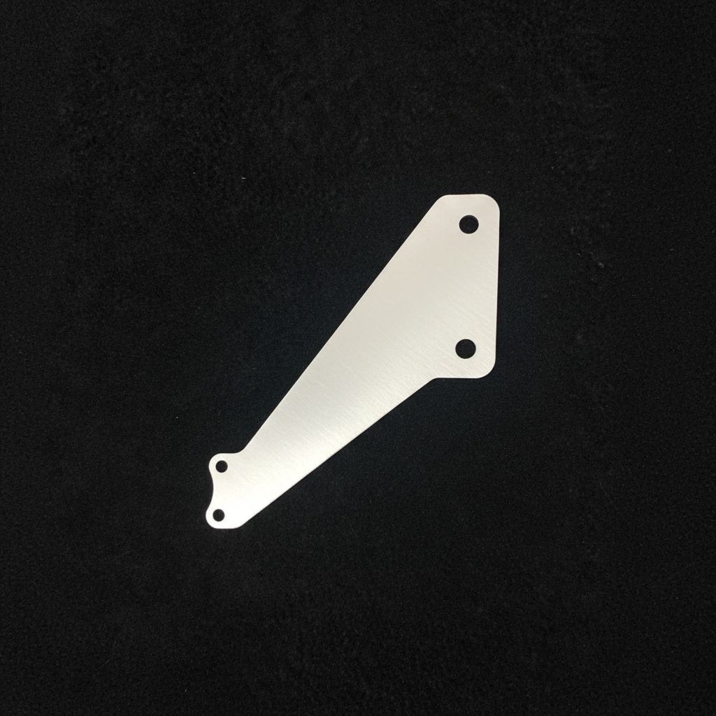 Stainless steel triangular fuel regulator bracket for Toyota TE37 on black felt