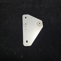 Stainless steel trapezoidal fuel pump bracket for Toyota TE37 on black felt