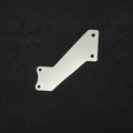 Stainless steel elongated diagonal fuel regulator bracket for Toyota TE37 on black felt